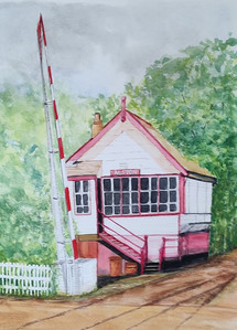 CD, old signal box, Alston, Cumbria, watercolour & pen.jpg